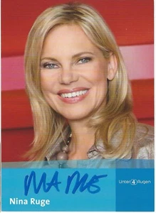 Autogramm Nina RUGE TV Moderatorin Karte aus Talk "Unter 4 Augen" vom BR xyz - Bild 1 von 1