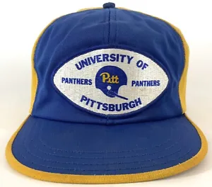 Rare University Pittsburgh Pitt Panthers Vintage Football Cap Mesh Snapback Hat - Picture 1 of 12