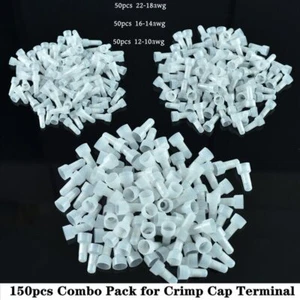 150PCS  Closed End Crimp Cap Terminal Connector 22-18 16-14 12-10AWG Gauge Wire - Picture 1 of 1
