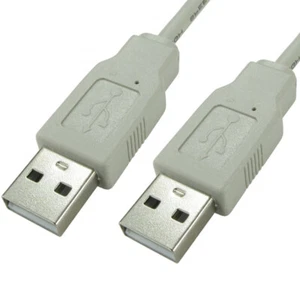 3m USB Type A Male to Plug Cable PC Laptop Computer 2.0 Data Transfer Beige Lead - Picture 1 of 12