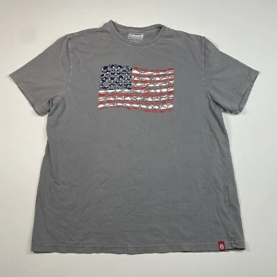 Camisa Coleman Para Hombre Grande Gris Bandera Americana Pez EE. UU. Manga Corta Gráfico Camiseta Foto 1 de 4