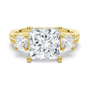 ® VVS1 Reinheit D Dreistein Moissanit Ring - Premium Diamant Alternative, P... - Bild 1 von 6