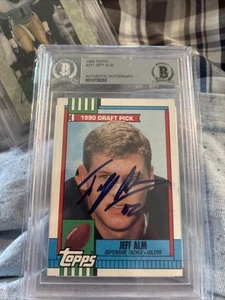 1990 Topps Jeff Alm Signed BGS Notre Dame Fighting Irish - Picture 1 of 2