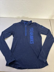 Pullover para mujer Nike Dri-Fit Seattle Seahawks azul marino 1/4 cremallera jogger talla pequeña - Imagen 1 de 5
