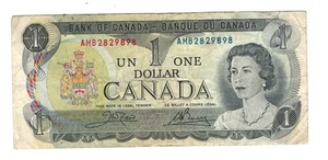 Vintage 1973 Bank of Canada Queen Elizabeth II Banknote 1 Dollar Schein Geld DH22 - Bild 1 von 2