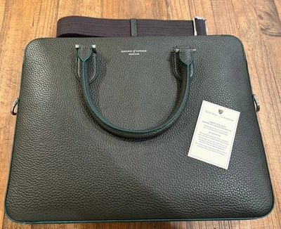 Pasta fina masculina verde floresta Aspinal of London - Imagem 1 de 3