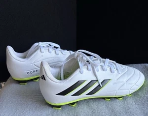 Adidas Copa Pure 4 Soccer Cleats Youth Size 4  White/Lime Green - Picture 1 of 9