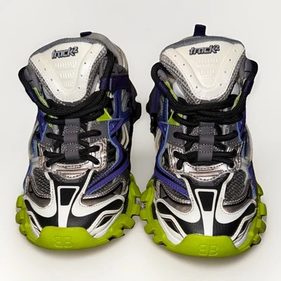 Balenciaga Track 2.0 Gray/Purple/Green/Black/White Sz 6 US No Insole Womens Used - Image 1 of 4