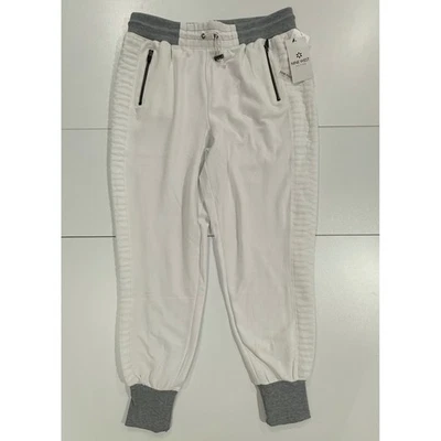 Nine West Active White Sweat Joggers Drawstring Waist Size Large NWT 278 - Image 1 of 4