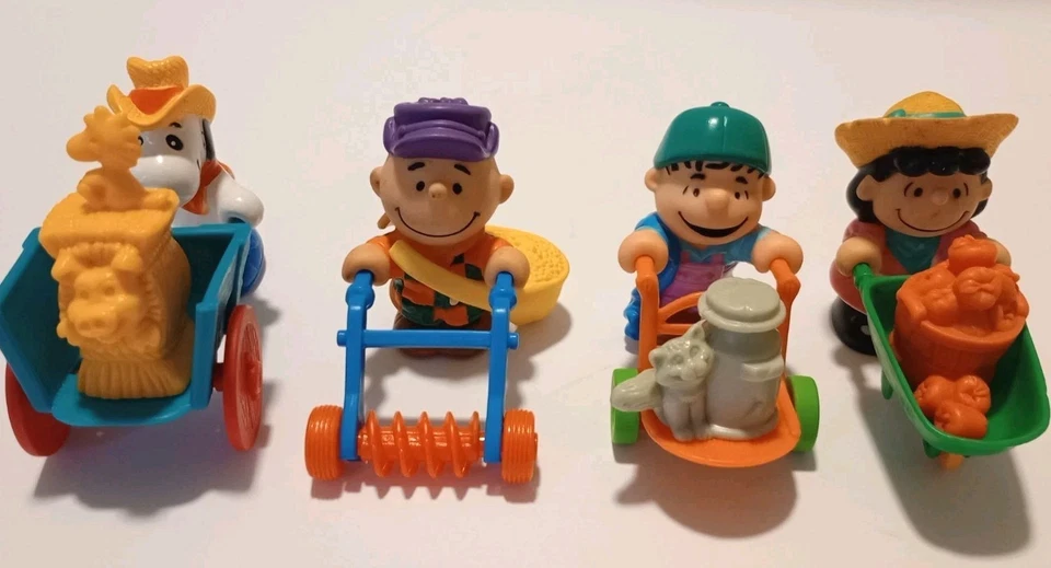 Mcdonalds Peanuts Charlie Brown 1989 Happy Meal Toys juego completo de 4 Foto 1 de 4