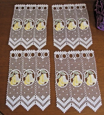 Haushalt Gardine "BIRNEN - Plauener Spitze" -4 Teile- Br:22cm, Hö:33cm - Bild 1 von 4