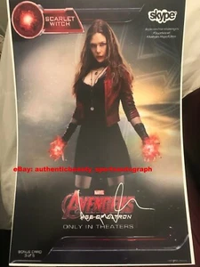 ELIZABETH OLSEN MARVEL AVENGERS SCARLET WITCH SIGNED MOVIE POSTER 12x18 REPRINT - Picture 1 of 1