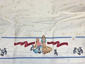 Vtg 5 Yards Daisy Kingdom Fabric Nativity Scene Bethlehem Christmas Stars 1995 - Picture 1 of 3