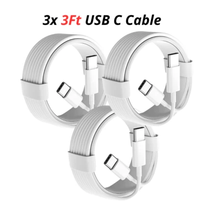 For iPhone iPad 16 15 Pro Android USB C 40W PD Fast Charger Adapter Type C Cable - Image 1 of 4