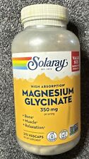 Solaray Magnesium Glycinate 350 mg Bone Muscle Relaxation 275 VegCaps Exp 04/27