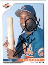 Carl Everett autographed baseball card (New York Mets) 1996 Score #188