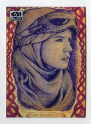 2021 Topps Chrome Star Wars Galaxy Refractor #57 Rey The Scavenger - Image 1 of 3