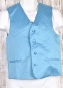 Vesuvio Napoli Blue Vest Button Front Size 14 - Picture 1 of 8