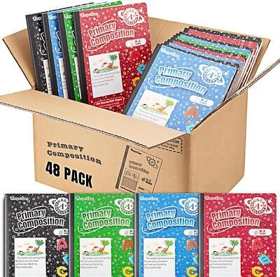 48 Pack Primary Composition Notebook 200Pages K-2 Half Page Ruled Kids Notebooks - Image 1 of 4