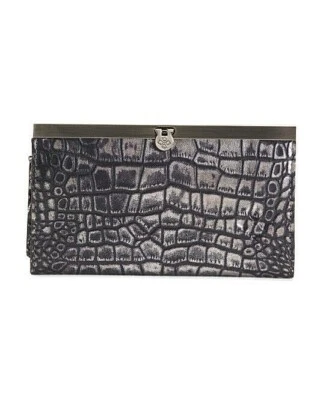 Cartera Patricia Nash Cauchy metálica plateada cocodrilo en relieve RFID NUEVA CON ETIQUETAS PRECIO DE VENTA SUGERIDO POR EL FABRICANTE $119 Foto 1 de 4
