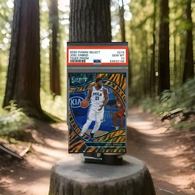 JOEL EMBIID PSA 10 2020 PANINI SELECT #216 COURTSIDE TIGER PRIZM GEM MINT POP 1 - Image 1 of 4