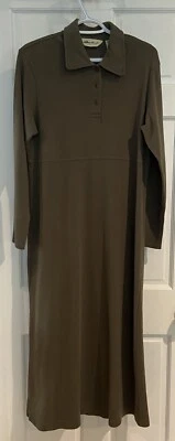 Eddie Bauer Polo Green Long Dress (M) Long sleeve W/Collar. 100% Cotton. - Image 1 of 4