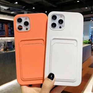 For iPhone 15 Pro 14 Plus 13 12 Phone Case Silicone With Wallet Card Holder - Picture 1 of 20