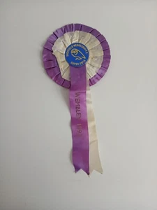 VINTAGE 1990'S Sheffield Wednesday FOOTBALL SUPPORTERS ROSETTE PENNANT Wembley - Picture 1 of 7