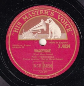 Henriques. Henriques (Myggedans; Vuggevise). HMV X 4834. NM(-) - Imagen 1 de 2