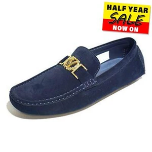Malin Yael Hommes Chaussures à Enfiler Smart Décontracté Robe Mocassins Marine - Imagen 1 de 1