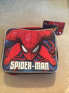 Neu mit Etikett Marvel Spider-Man isolierte Brotdose Schule Superheld Jungen schwarz - Bild 1 von 3