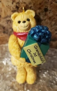 Hallmark Keepsake Grandchilds First Chistmas Teddy Bear Ornament 2005🧸 - Picture 1 of 14