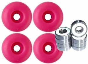 Blank Skateboard Wheels With ABEC 9 Bearings 50mm Pink - Picture 1 of 1