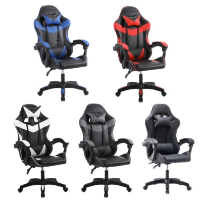 Ergonomic Gaming Chair Swivel PU Leather Desk Computer Office Chair Adjustable