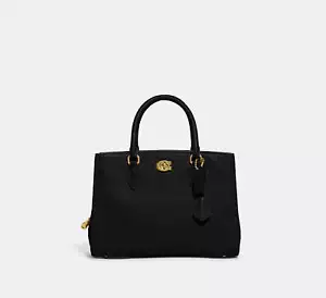 COACH Brooke Carryall 28 in Black Pebble Leather Brass NWT - Picture 1 of 11