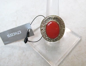 NEW Chico's AVA Ring Size 8 Gold Tone w/ Orange Cabochon Stone $39.00 - Picture 1 of 5
