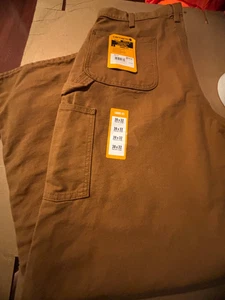 NEW Carhartt Loose Fit 38 x 32 NWT Washed Duck Flannel-lined Utility Work Pants - Picture 1 of 12
