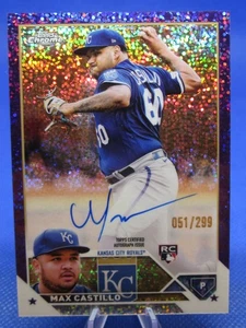 2023 TOPPS CHROME RA-MC MAX CASTILLO AUTO SIGNED ROOKIE PURPLE SPECKLE 051/299 - Picture 1 of 2