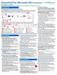 PowerPoint for Microsoft 365 Training Guide Quick Reference Card Cheat Sheet - Afbeelding 1 van 4
