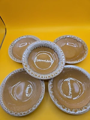 5 cuencos de postre vintage de piedra de hierro caramelo de cerámica Canonsburg de los años 60 6" pequeños Foto 1 de 4