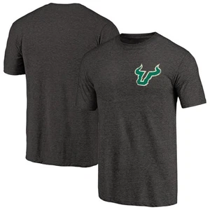 Men's Black Heather South Florida Bulls Left Chest Distressed Logo Tri-Blend - Picture 1 of 3