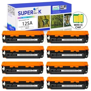 8PK Black CB540A Toner for HP 125A Color LaserJet CP1518 CP1518ni CM1300 - Afbeelding 1 van 24