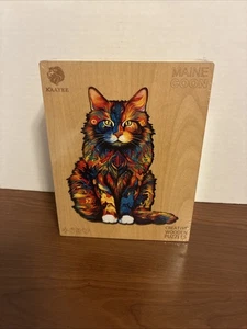 Maine Coon Kaayee Gatto Creativo Puzzle in Legno 11,7 x 9,4 NUOVO 190 Pezzi - Foto 1 di 7