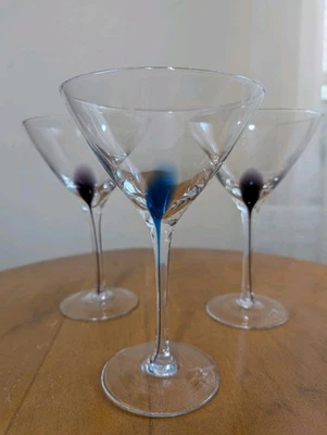 Juego de (3) vasos Artland Martini lágrima goteo transparente con caída de filamento Foto 1 de 4