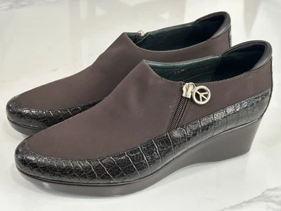 Mujer Donald J Pliner Sana Cuña Botín Zapatos Italia Cuero Marrón Talla 9.5 Foto 1 de 4