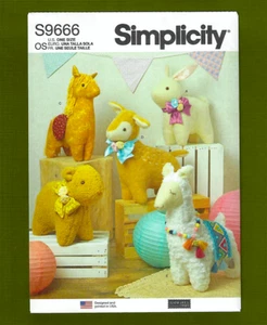 Plush Animals Sewing Pattern~Pony, Bear, Deer, Bunny, Alpaca~Simplicity 9666 - Picture 1 of 5