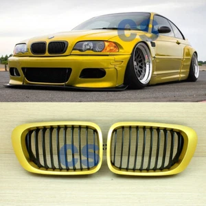 Rejilla del capó delantero metálico dorado negro mate para BMW E46 M3 2000~2006 cupé de 2 puertas - Imagen 1 de 6