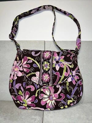 Cartera Bandolera Vera Bradley Hombro Solapa Marrón/Rosa/Púrpura Floral. Magnético ✅ Foto 1 de 4