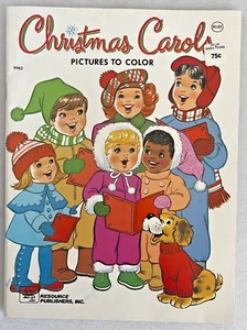 🍒 Libro para colorear cuadros villancicos de Navidad 1976 vintage sin usar 🍒 - Imagen 1 de 4