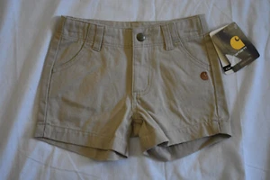 Carhartt Girl's Twill Short Pale Khaki CH9253-CT108 Kids Size 6 - Picture 1 of 3